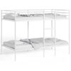 vidaXL Bunk Bed White Steel, mesh fabric Twin Breathable Design