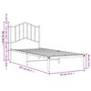 vidaXL Bed Frame White Powder-Coated Steel Twin Bed Frame Rectangular