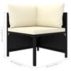 vidaXL 8 Piece Patio Lounge Set with Cushions Poly Rattan Black