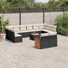 vidaXL Garden Sofa Set Black, Cream White