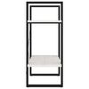 vidaXL Book Cabinet White, Black Solid Pine Wood Medium Bookshelf