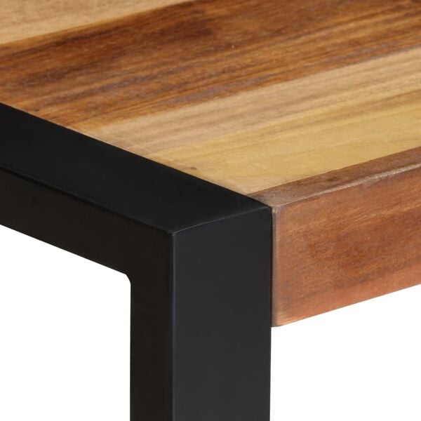 vidaXL Dining Table Acacia wood finish, Black legs Solid Acacia wood