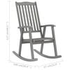 vidaXL Rocking Chair Grey Solid acacia wood, 100% polyester Medium