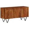 vidaXL Sideboard Light Stained Wood Solid Mango Wood, Powder-Coated Steel