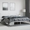 vidaXL Bed Frame White Steel Double Bed Frame Rectangular Industrial