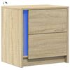 vidaXL Bedside Cabinet Sonoma Oak Engineered wood Compact