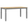 vidaXL Dining Table Gray Solid Pine Wood Medium Minimalist
