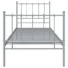 vidaXL Bed Frame Grey Powder-coated metal Twin Durable Twin Bed Frame