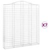 vidaXL Arched Gabion Baskets 7 pcs 78.7x11.8x220/240" Galvanised Iron