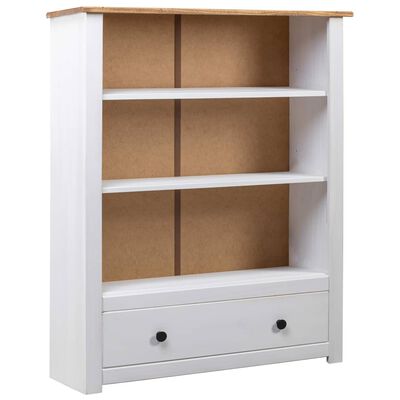 vidaXL Bookcase White 31.5"x13.8"x43.3" Solid Pine Wood Panama Range