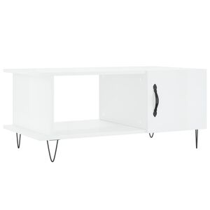 vidaXL Coffee Table High Gloss White Engineered Wood Medium Coffee Table