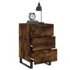 vidaXL Bedside Cabinet Smoked Oak Engineered wood, Iron 15.7x15.7x26.0 in