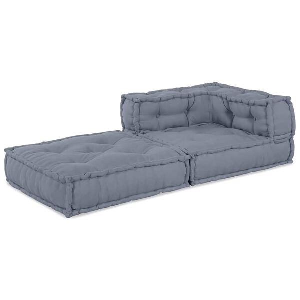 vidaXL Modular Corner Sofa Grey 27.56 x 27.56 x 22.05 in Fabric
