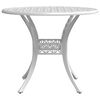 vidaXL Garden Table White Cast Aluminum Medium Durable Garden Table