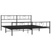 vidaXL Bed Frame Black Powder-coated Steel Double Bed Frame