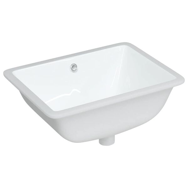 vidaXL Bathroom Sink White 20.5x15.2x7.7" Rectangular Ceramic