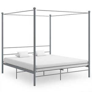 vidaXL Bed Frame Grey Powder-coated metal Super King Durable Bed Frame