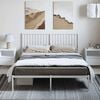 vidaXL Bed Frame White Powder-Coated Steel King Size Bed Frame