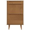 vidaXL Shoe Cabinet Brown Solid Pine Wood Medium Shoe Cabinet