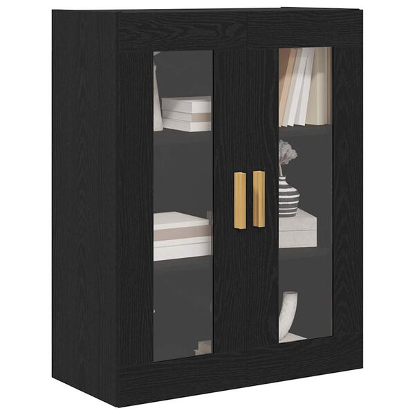 vidaXL Wall Cabinet Black Oak 27.36 x 13.39 x 35.43 in Engineered Wood