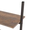 vidaXL Leaning Shelf Dark brown and black Engineered wood and steel