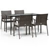 vidaXL Garden Dining Set Brown, Black, Cream White