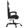 vidaXL Gaming Chair with Footrest Black and Camouflage Faux Leather