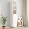 vidaXL Wall Cabinet High Gloss White Engineered Wood Medium Wall Cabinet