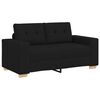 vidaXL Sofa 3 pcs Black Linen-blend Fabric