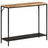 vidaXL Console Table Black, Mango Wood Solid Mango Wood, Iron