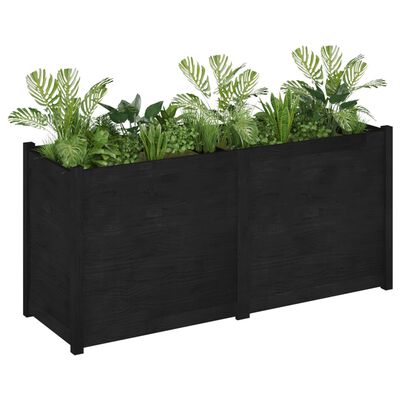 vidaXL Garden Planter Black 59.1"x19.7"x27.6" Solid Wood Pine