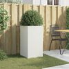 vidaXL Planter White Cold-rolled steel Medium Decorative Inlays