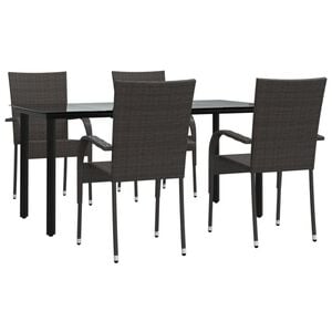 vidaXL Garden Dining Set Brown