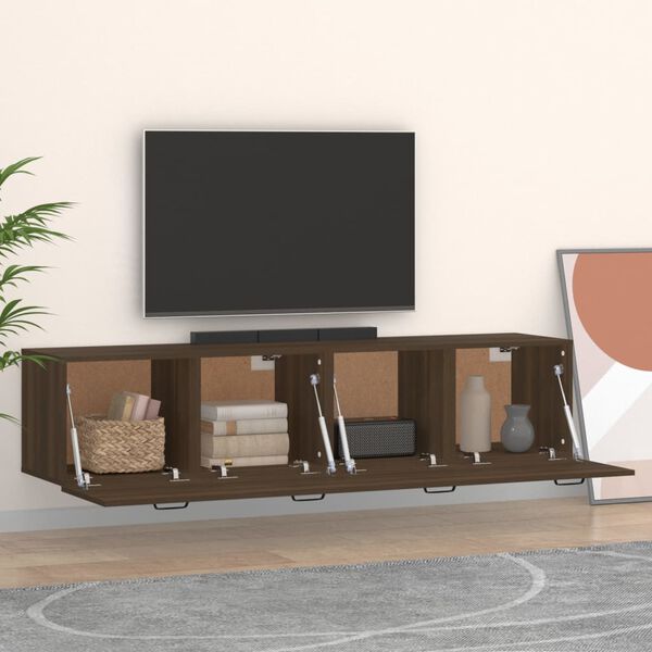 vidaXL Wall Cabinet Brown oak Engineered wood Medium Wall Cabinet