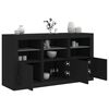 vidaXL Sideboard Black Engineered wood, Glass Medium Sideboard