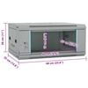 vidaXL Network Cabinet Grey 23.62 x 13.78 x 11.02 in Steel