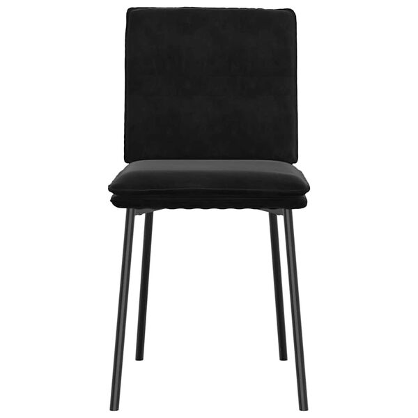 vidaXL Dining Chair Set of 6 Black Velvet (100% polyester), plywood, metal