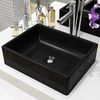vidaXL Basin Ceramic Rectangular Black 16.1x11.8x4.7"