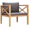 vidaXL Garden Chair Dark grey Fine sanded teak hardwood Medium