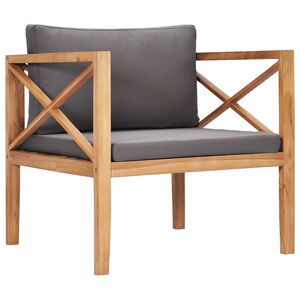 vidaXL Garden Chair Dark grey Fine sanded teak hardwood Medium