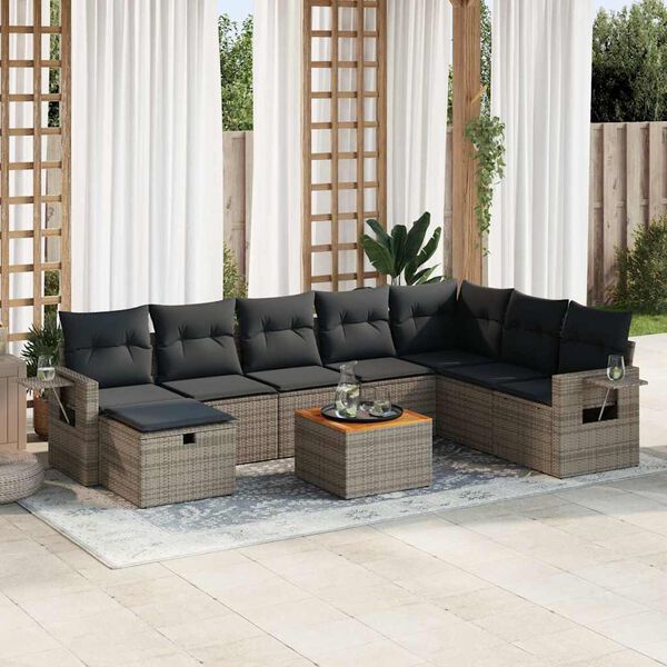 vidaXL Garden Sofa Set Grey
