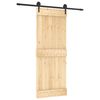 vidaXL Sliding Door with Hardware Set 31.5"x82.7" Solid Wood Pine