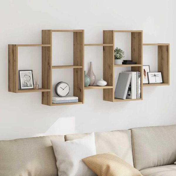 vidaXL Wall Shelf Artisian Oak 62.6x7.1x25.6" Engineered Wood