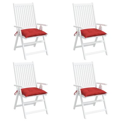 vidaXL Chair Cushions 4 pcs 15.7"x15.7"x2.8" Oxford Fabric Red