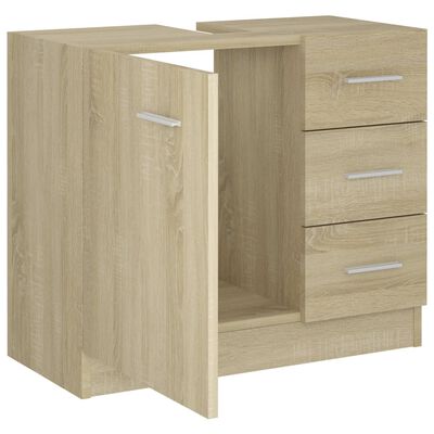 vidaXL Sink Cabinet Sonoma Oak 24.8"x11.8"x21.3" Engineered Wood