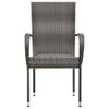 vidaXL Dining Chair Set of 4 Grey PE rattan, powder-coated steel