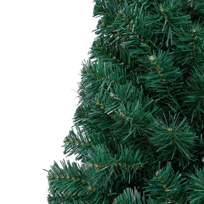 vidaXL Artificial Half Pre-lit Christmas Tree with Stand Green 82.7" PVC