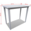 vidaXL Bar Table White Rubberwood legs 43.3 in L x 23.6 in W x 35.7 in H
