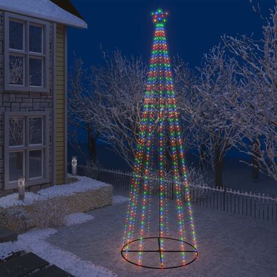vidaXL Christmas Cone Tree Colorful 732 LEDs 5x16 ft | vidaXL.com