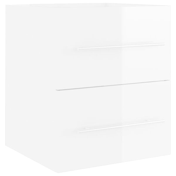 vidaXL Sink Cabinet With Basin High gloss white Engineered wood, Ceramic